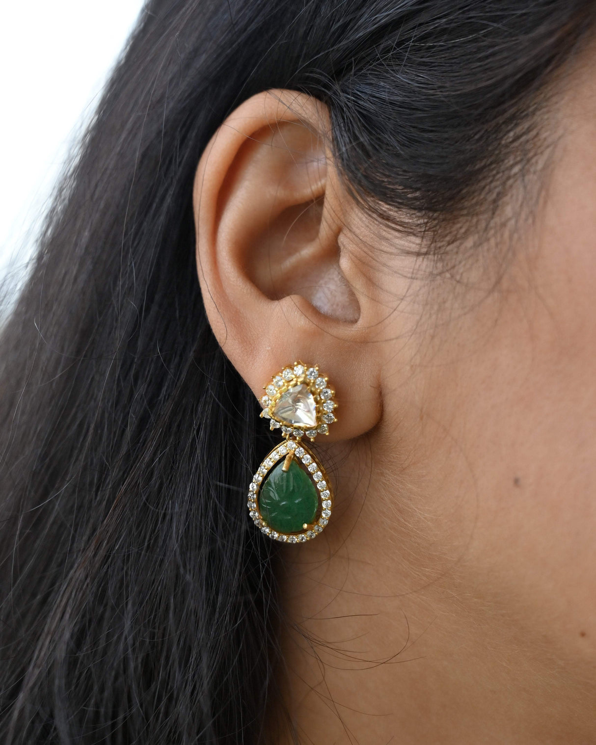 Aventurine Whisper Necklace Set Handcrafted Using 92.5 Silver