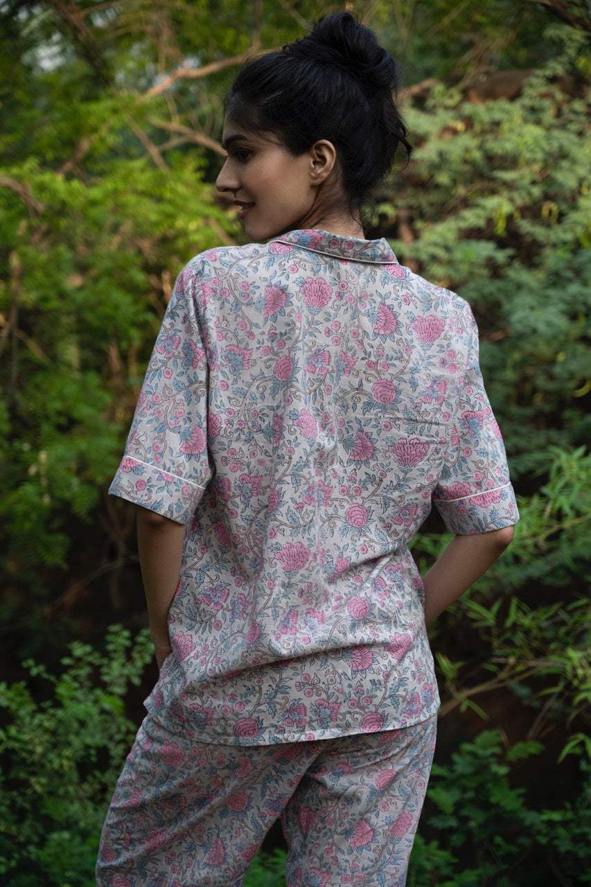 Cotton Handblock Printed Pajama Set