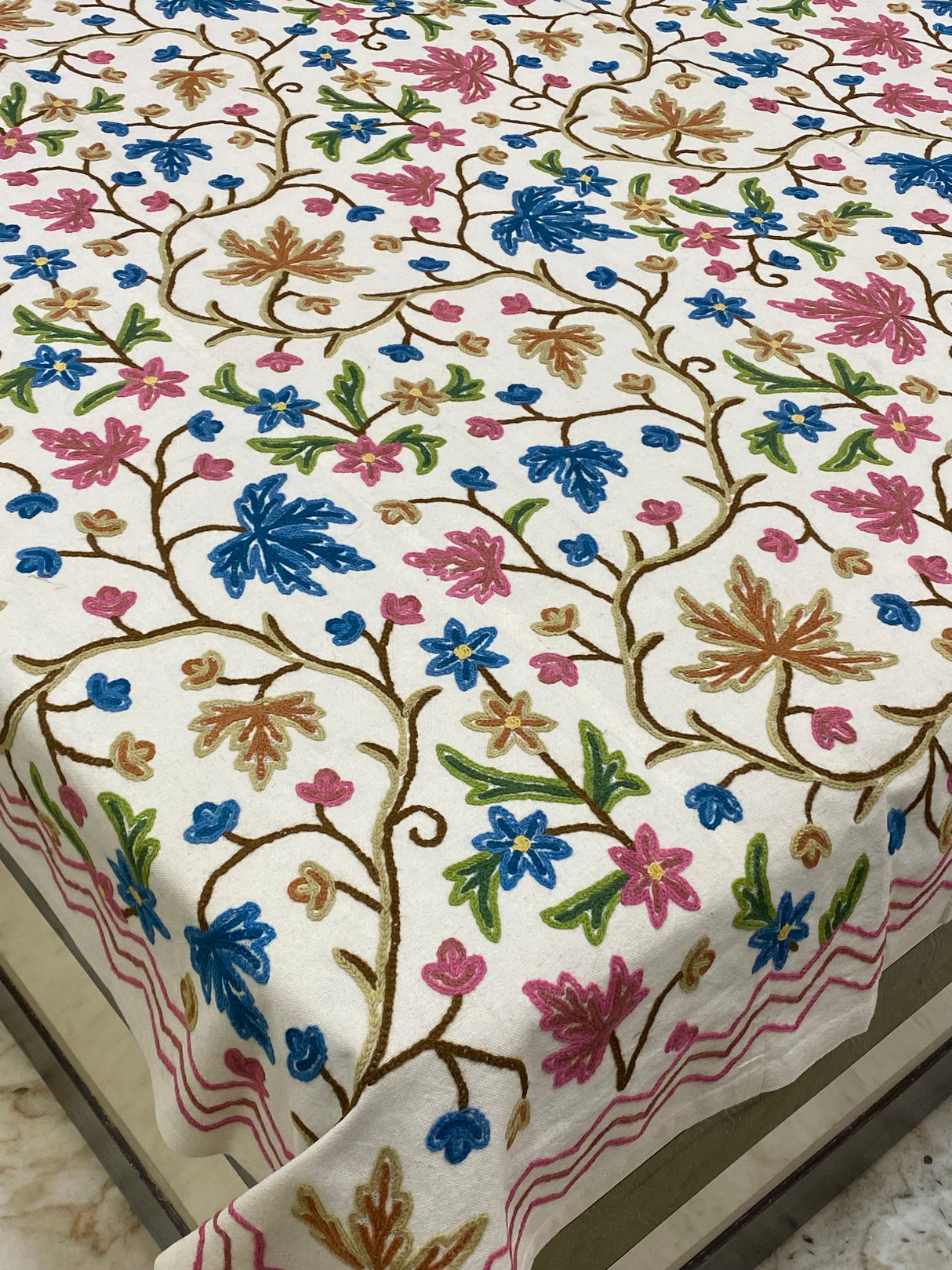 Kashmiri Embroidery Cotton Bedcover