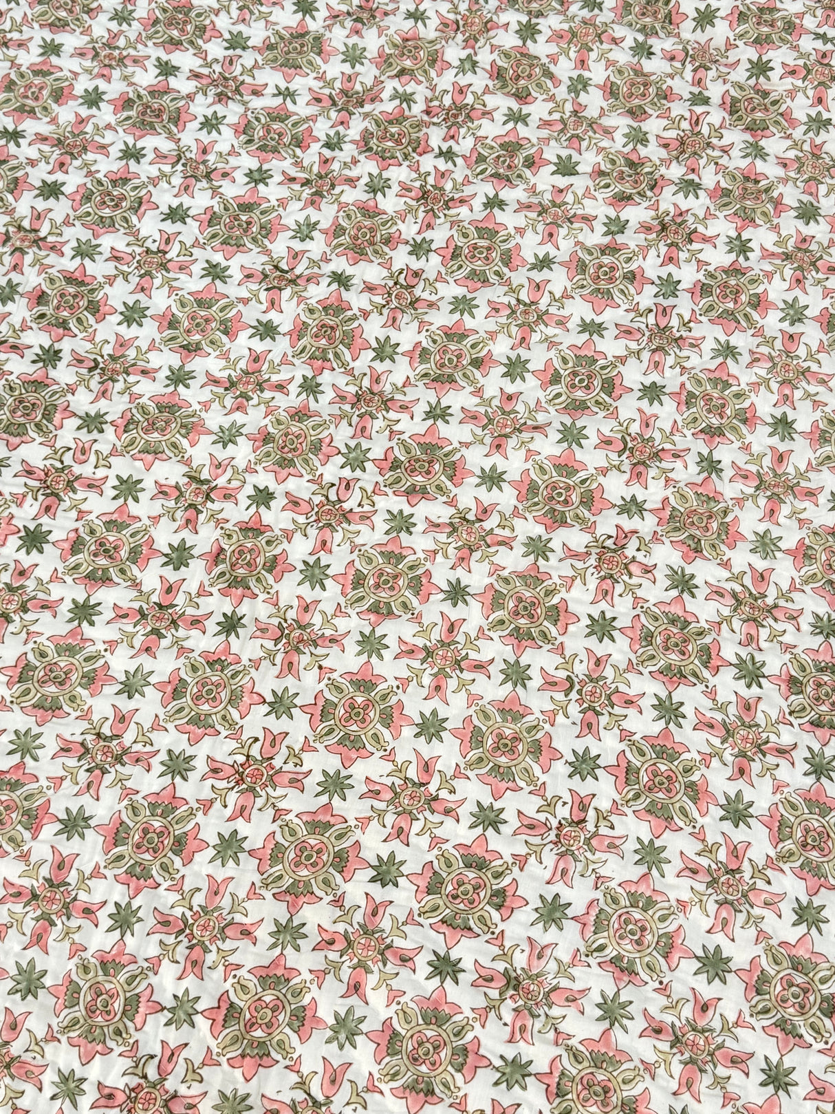 Blockprint Mulmul Reversible Quilt