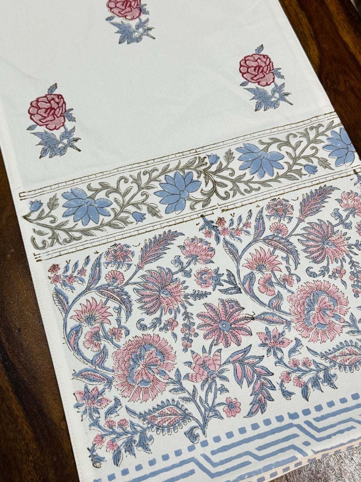 Blockprint Cotton Table Runner