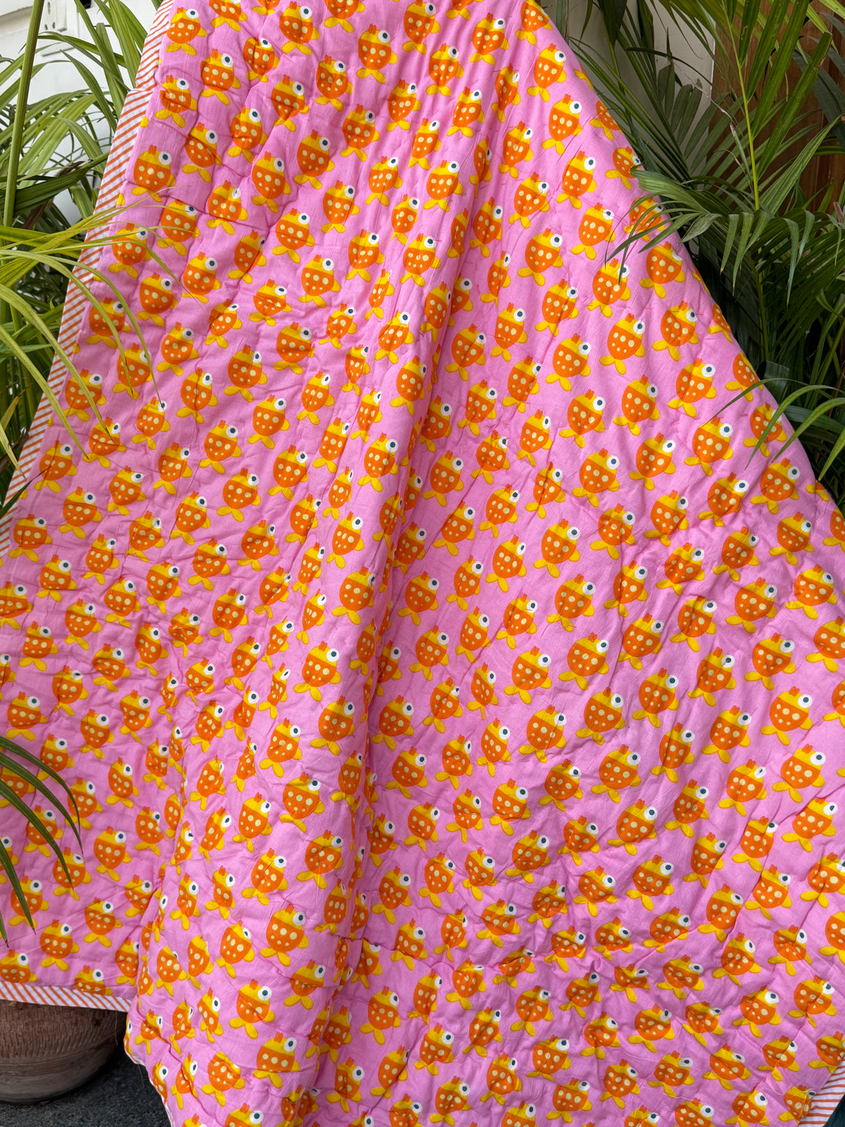 Fish Lion Print Kids Quilt in Soft Cotton