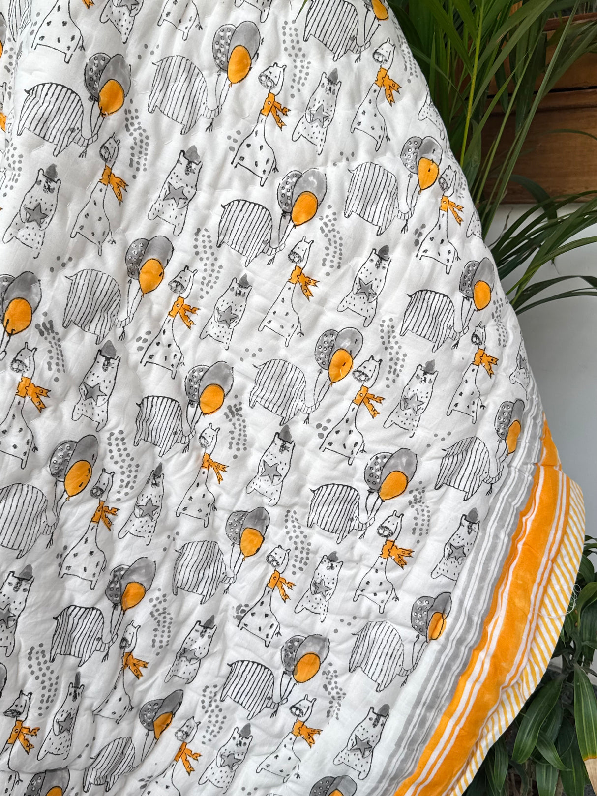 Minimal Animals Kids Quilt Blockprint