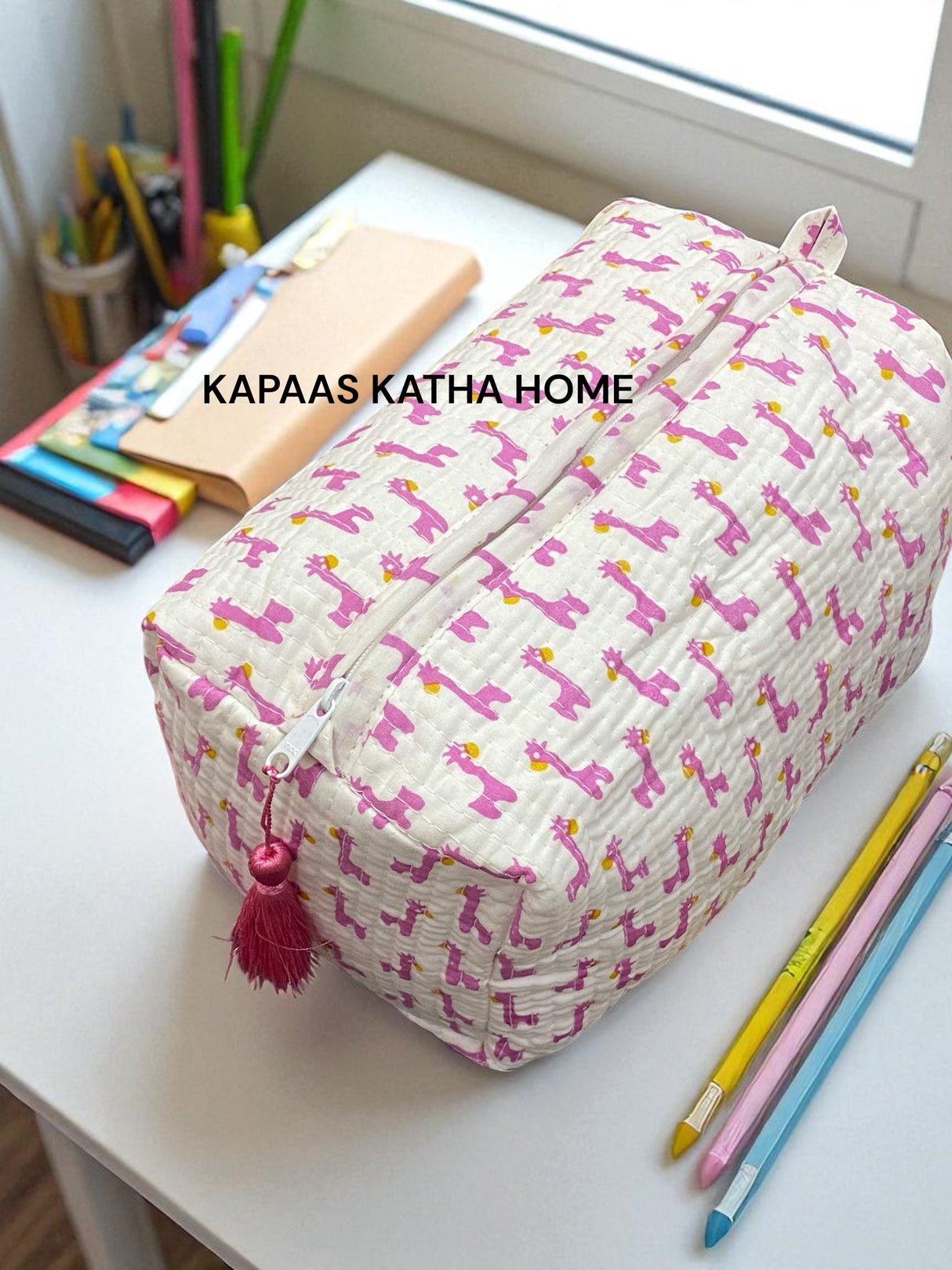 Little Pink Giraffe LARGE Pouch