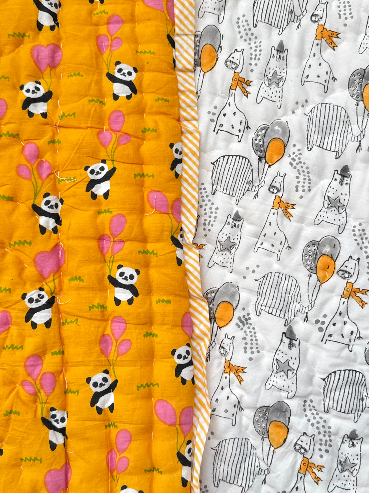 Minimal Animals Kids Quilt Blockprint