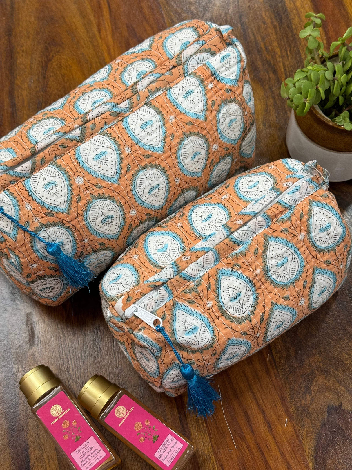 Elegant Motifs Set of 2 Pouches (medium and small)