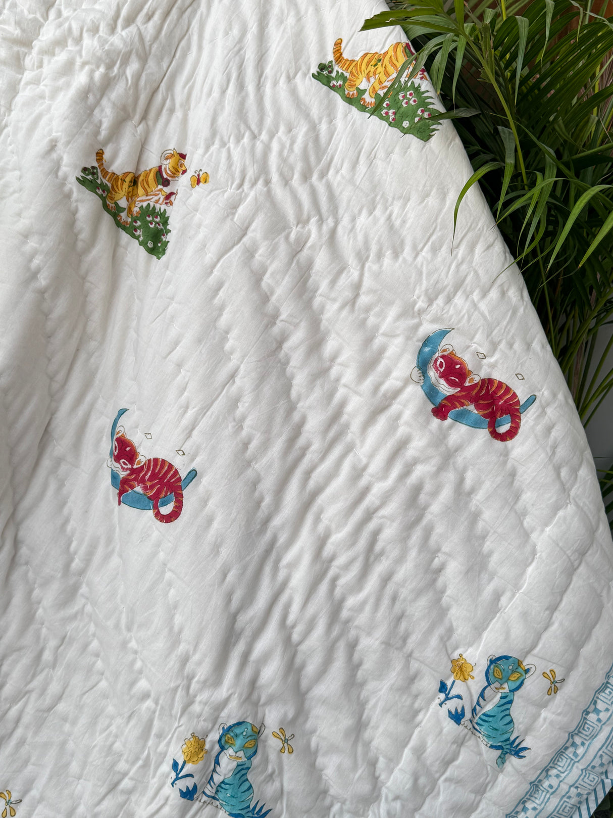 Blue Tiger Quilt Blockprint Quilt