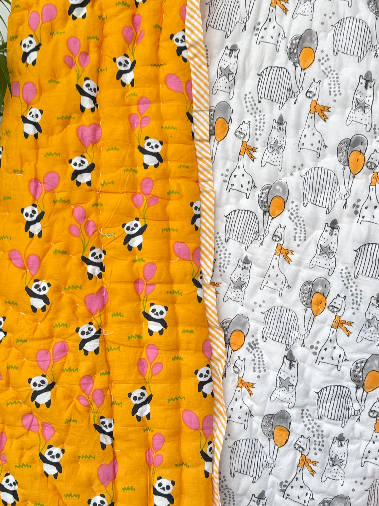 Minimal Animals Kids Quilt Blockprint