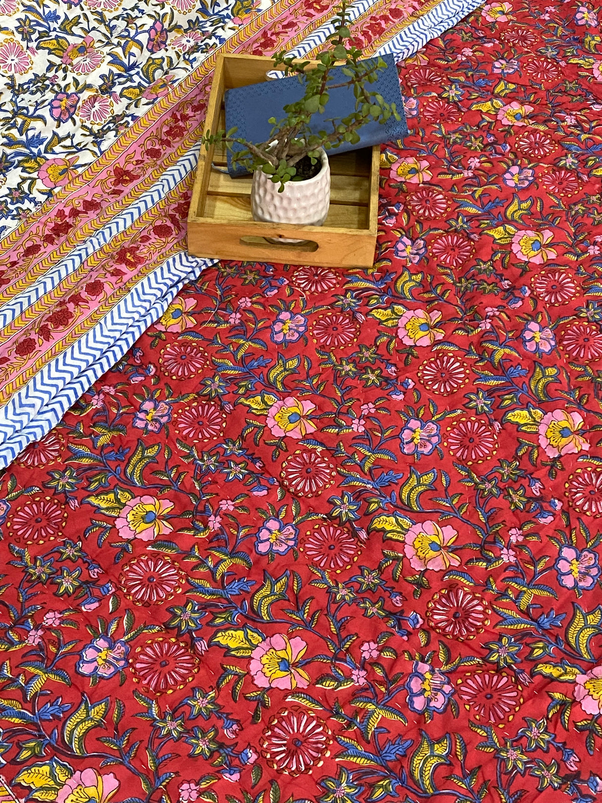 HandBlock Printed Mulmul Reversible Quilt