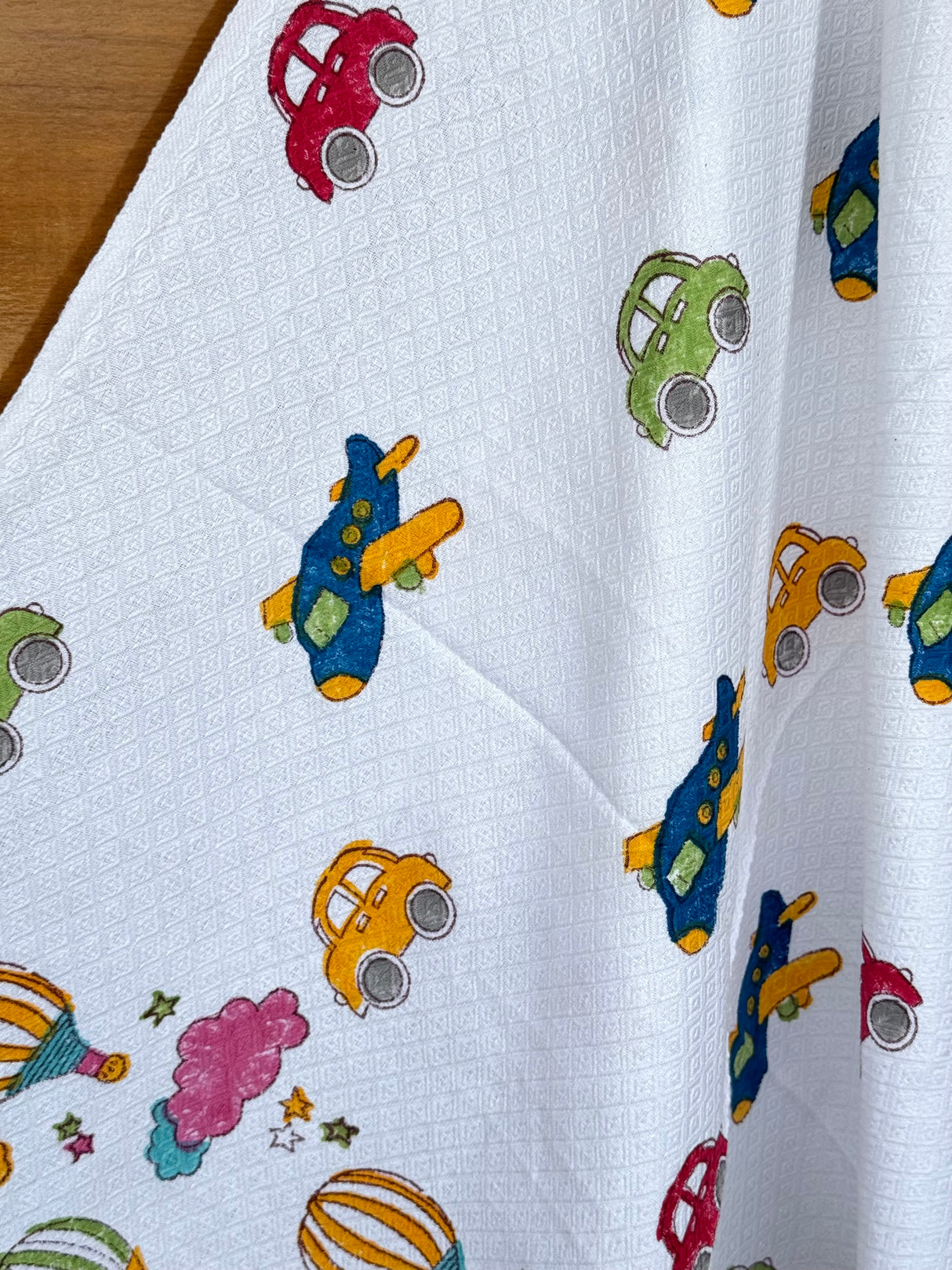 Cars Airplanes Blockprint Kids Towel – Cotton Jacquard Weave