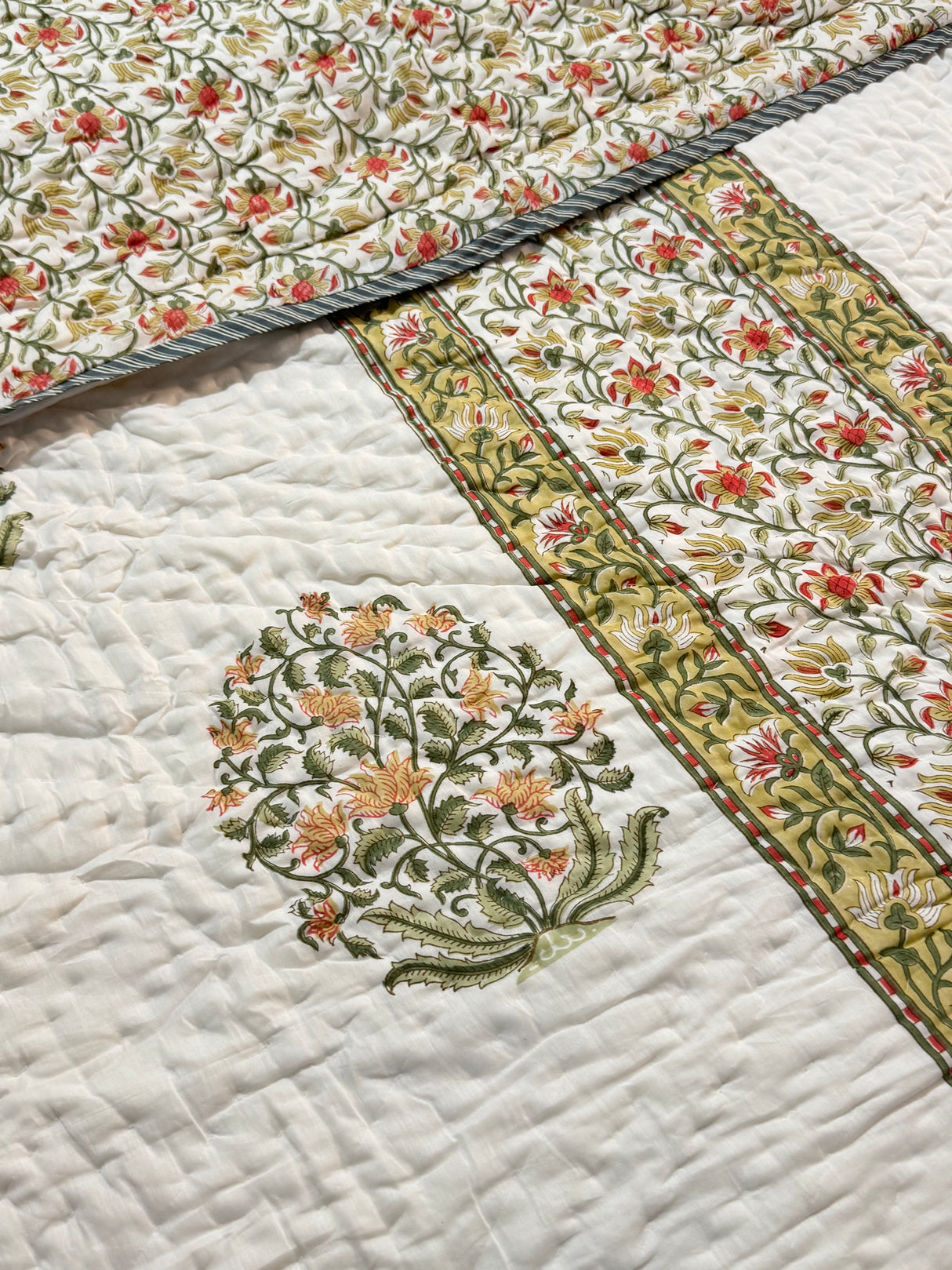 HandBlock Printed Mulmul Reversible Quilt