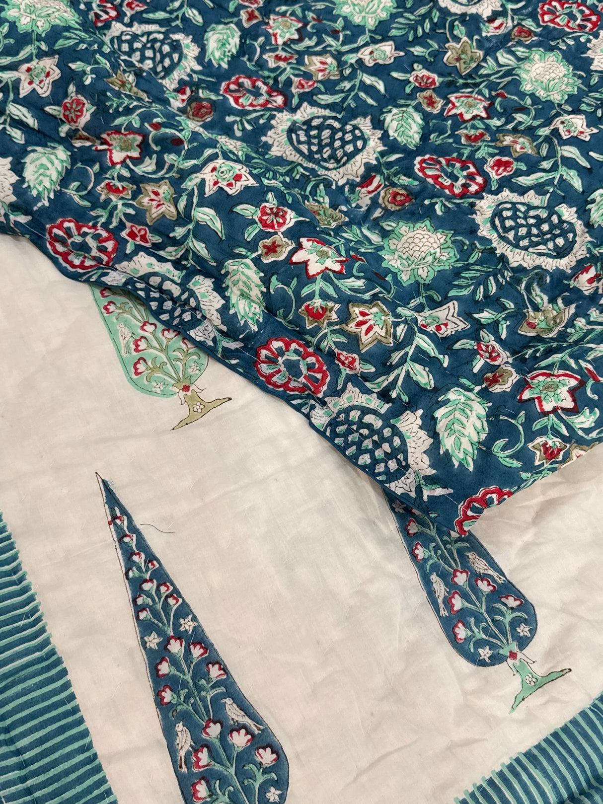 HandBlock Printed Mulmul Reversible Quilt