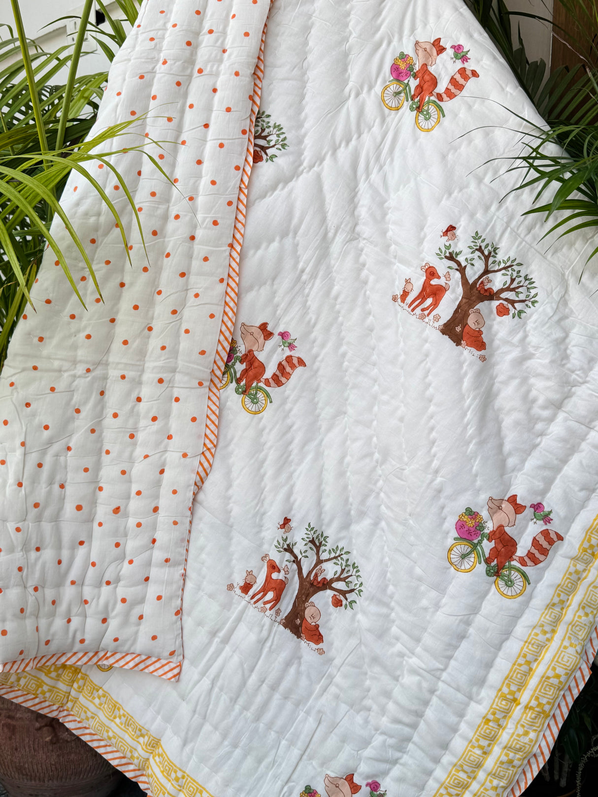 Dots and Fox Kids Quilt Blockprint