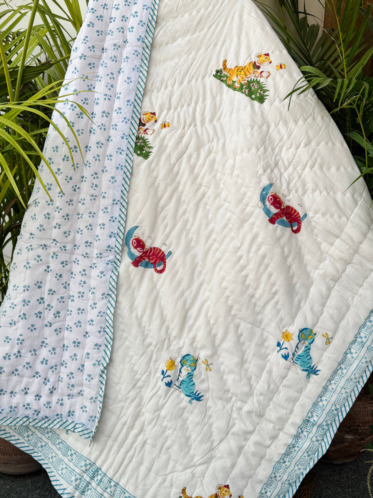 Blue Tiger Quilt Blockprint Quilt