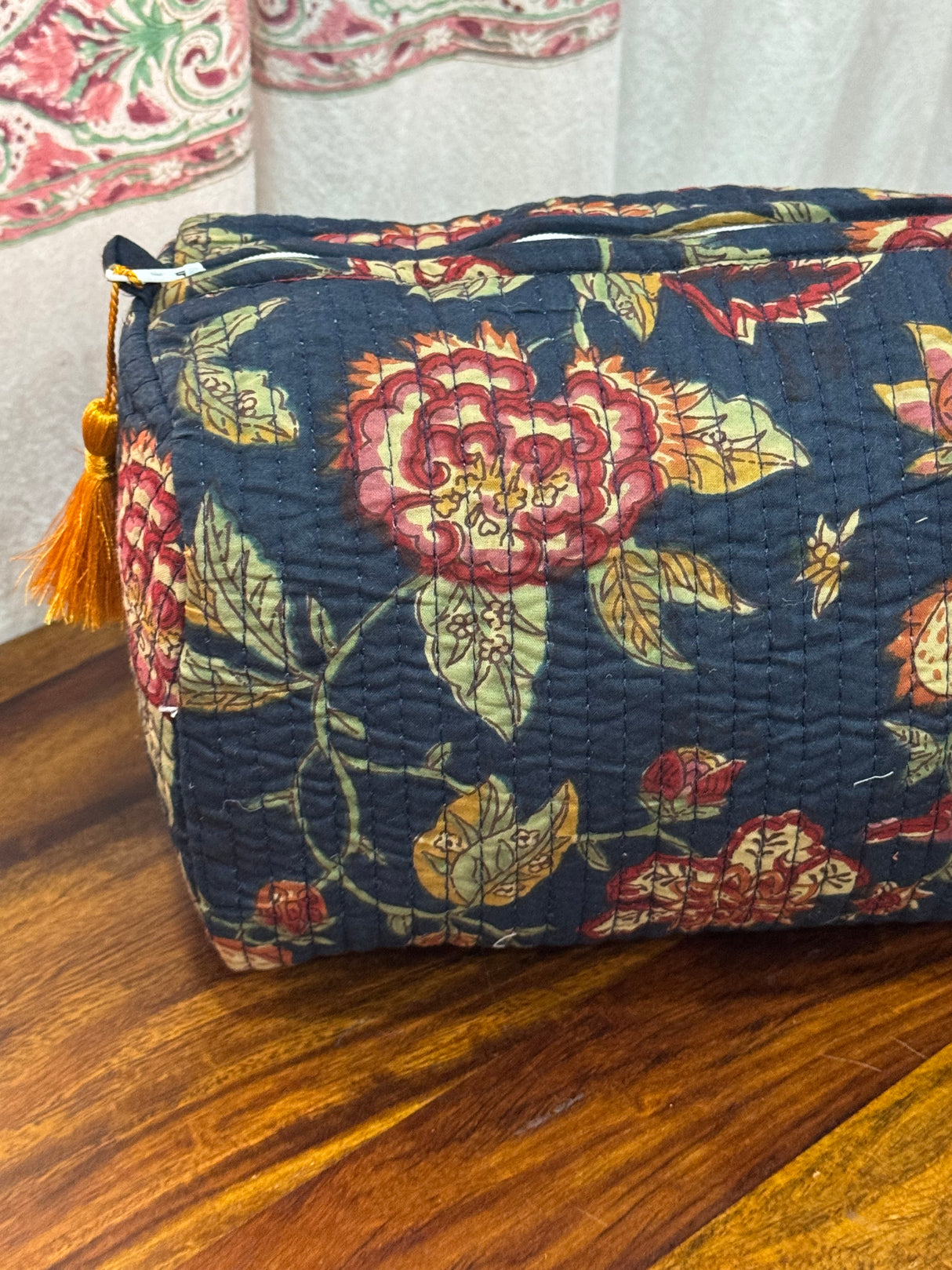 Blue Floral LARGE Pouch