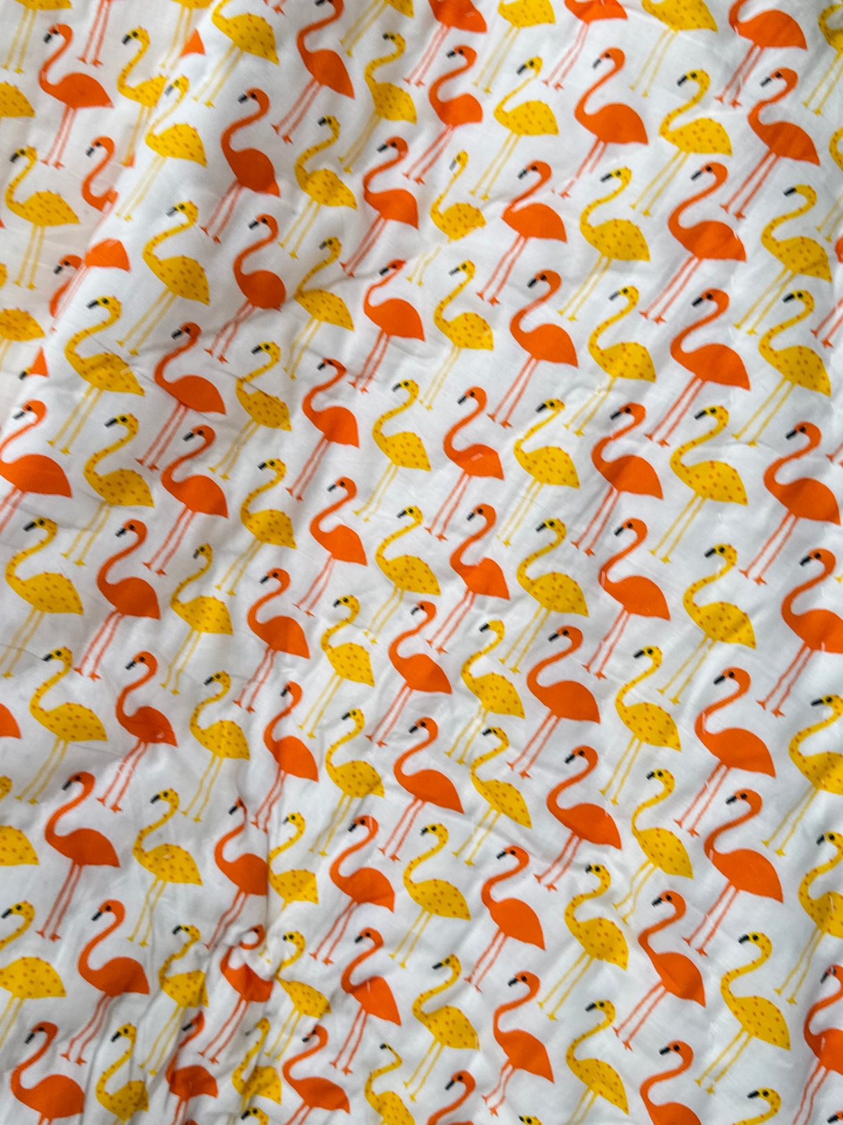 Yellow Orange Flamingo Kids Quilt