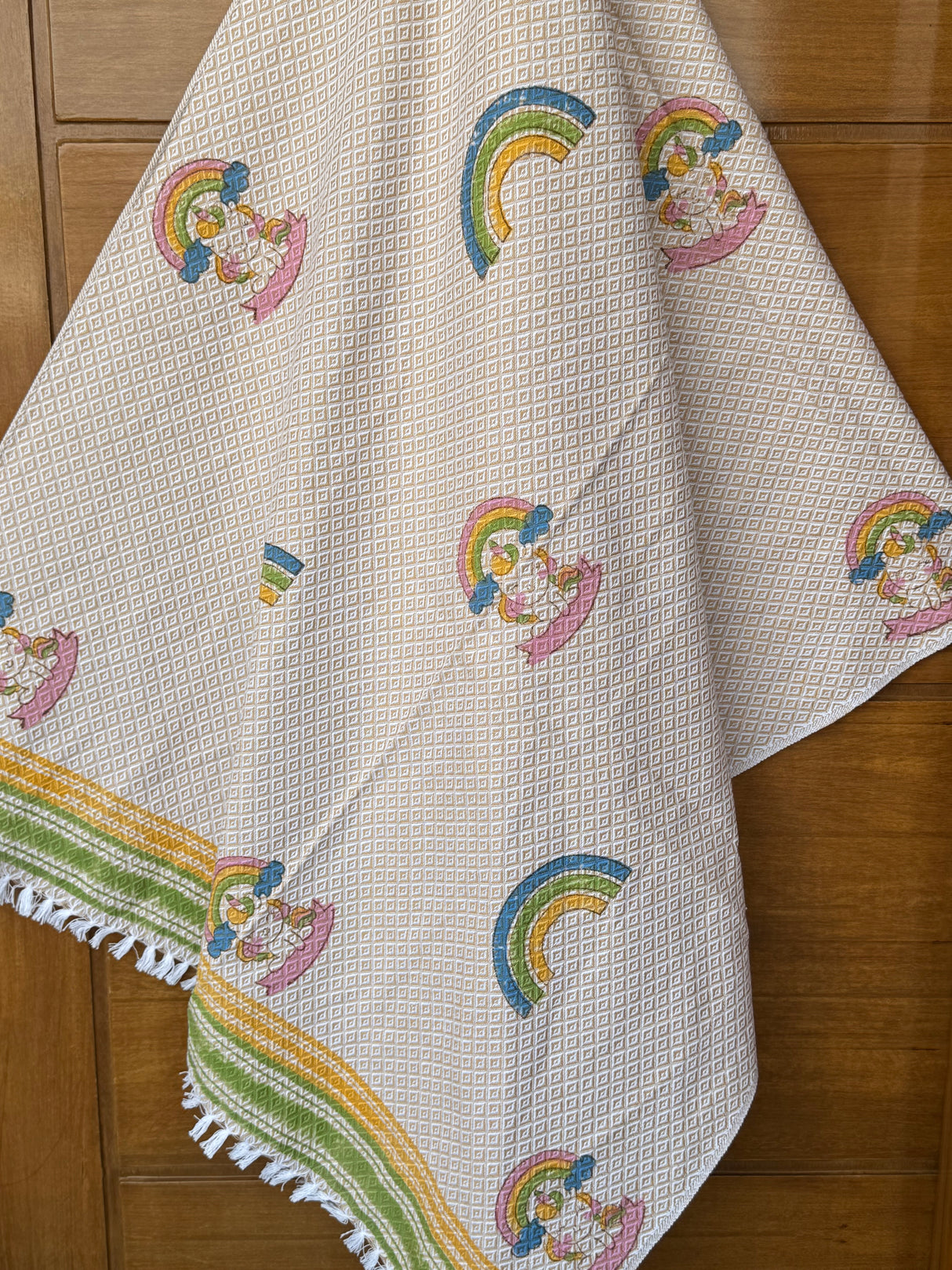 Unicorn Dreams Blockprint Kids Towel – Cotton Jacquard Weave