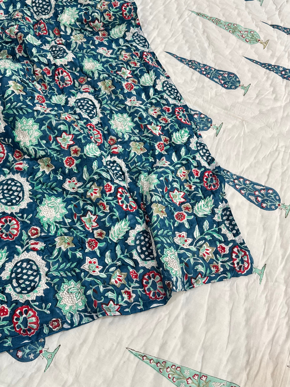 HandBlock Printed Mulmul Reversible Quilt