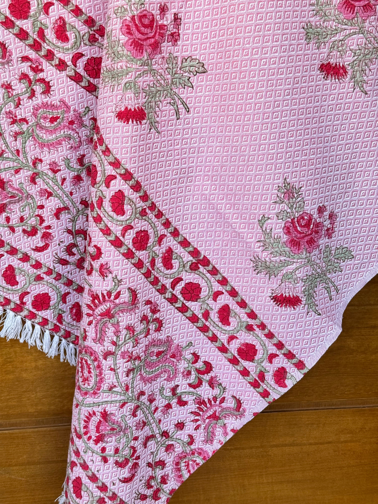Pink Blockprint Soft Cotton Towel