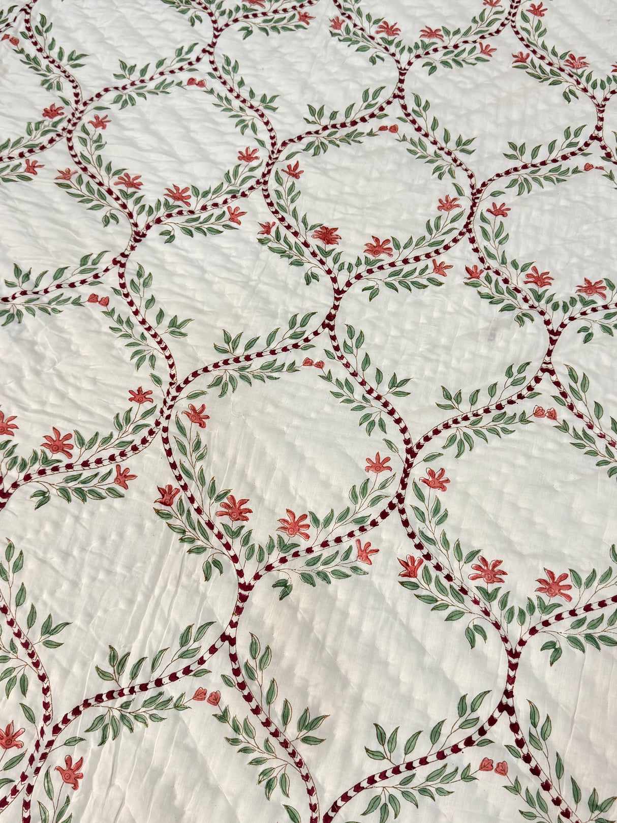 Blockprint Mulmul Reversible Quilt