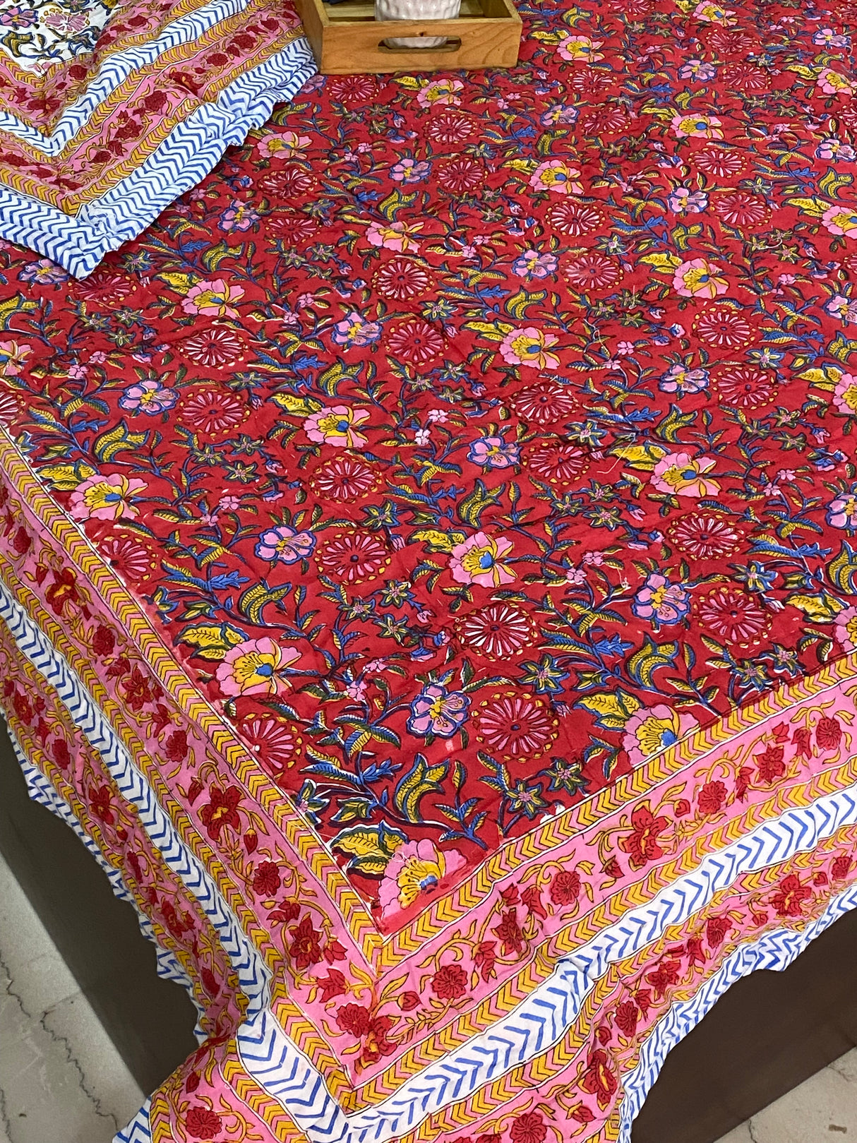 HandBlock Printed Mulmul Reversible Quilt