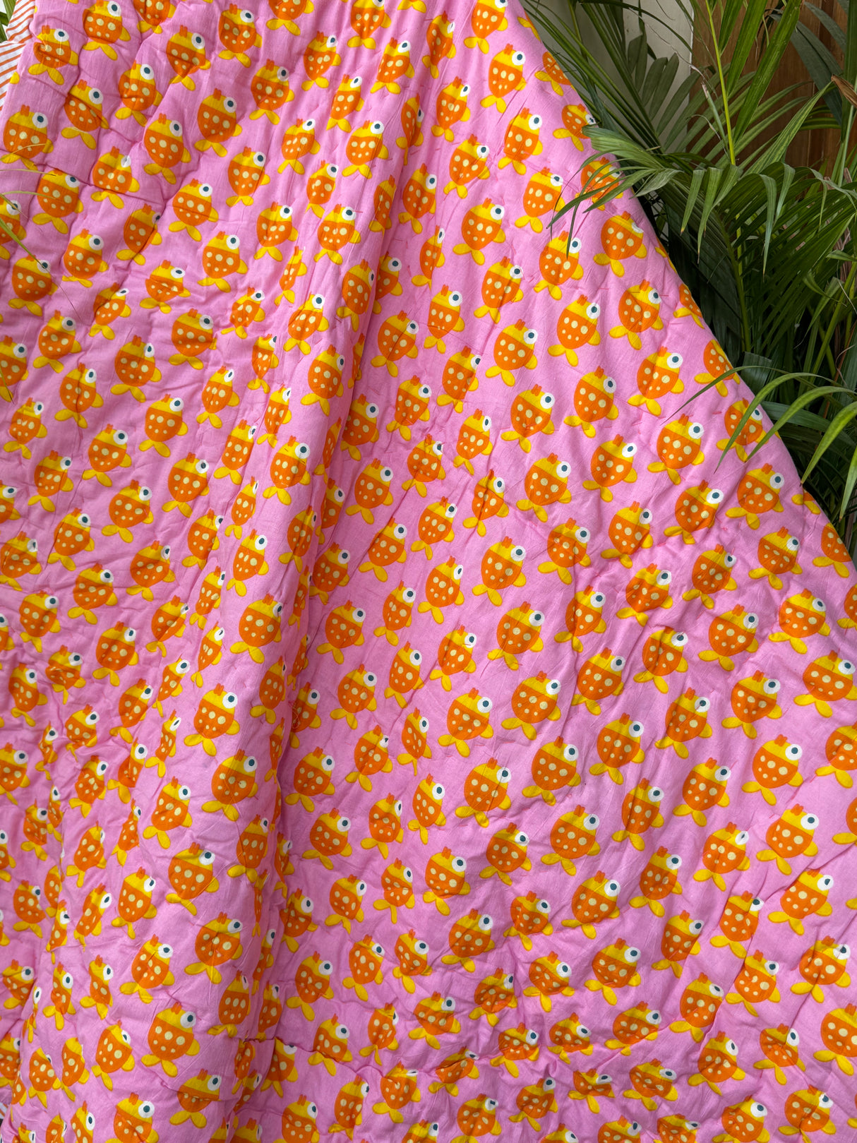 Fish Lion Print Kids Quilt in Soft Cotton