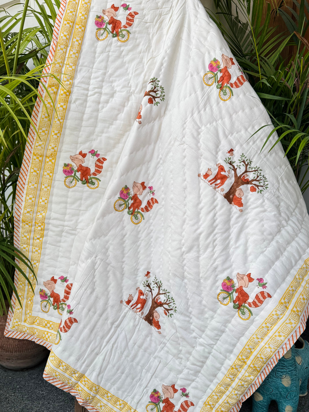 Dots and Fox Kids Quilt Blockprint