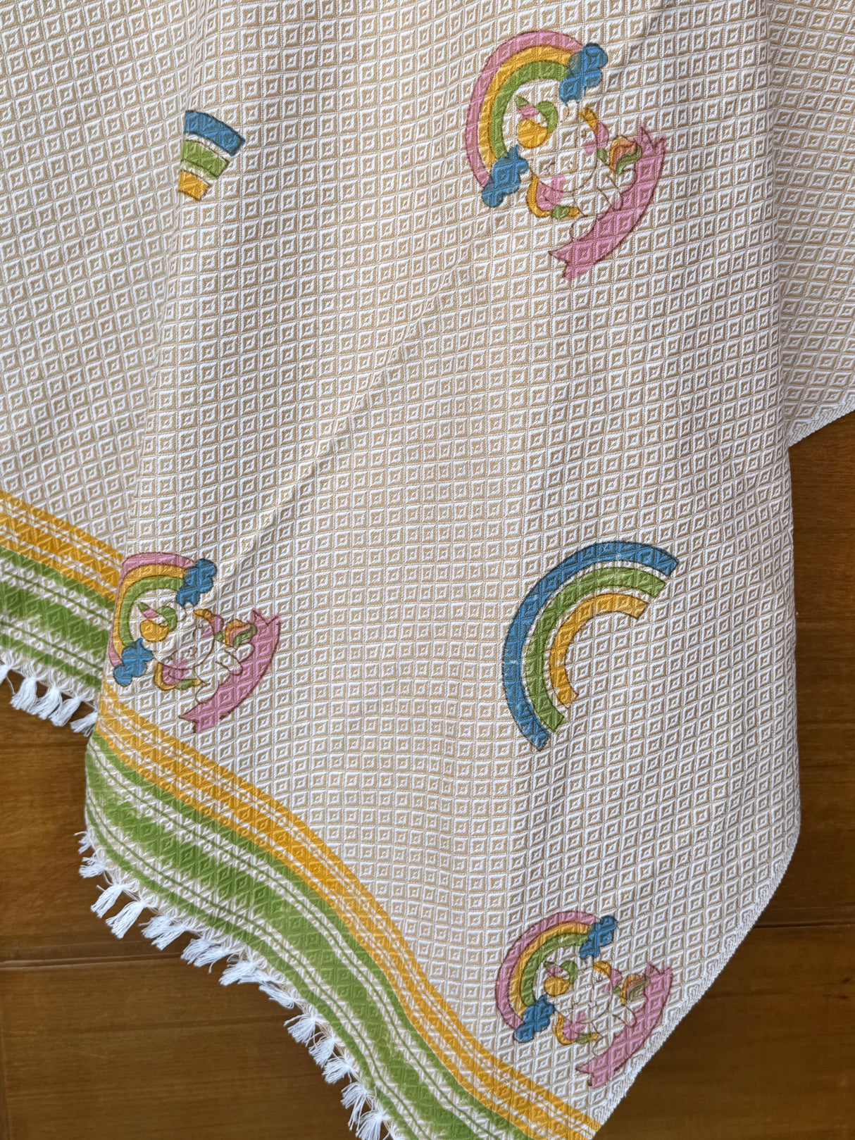 Unicorn Dreams Blockprint Kids Towel – Cotton Jacquard Weave