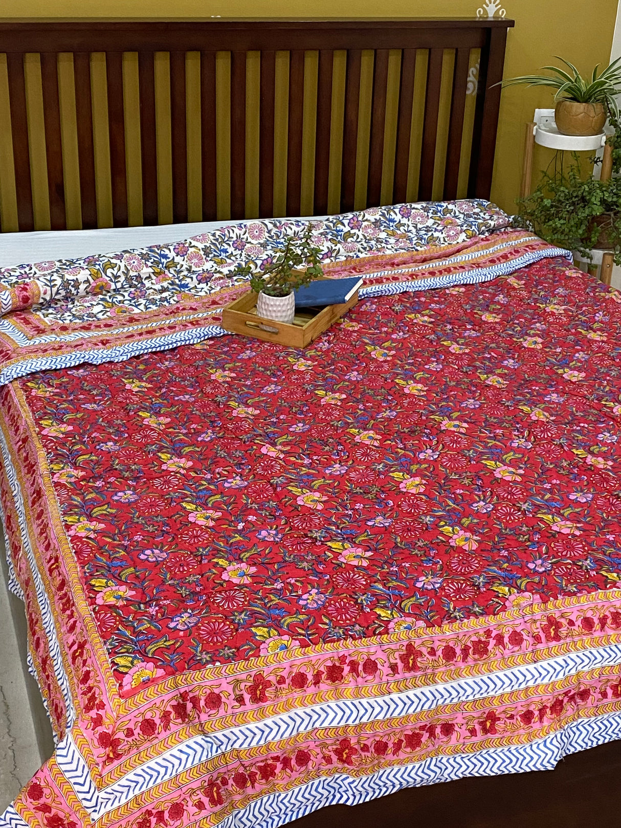 HandBlock Printed Mulmul Reversible Quilt