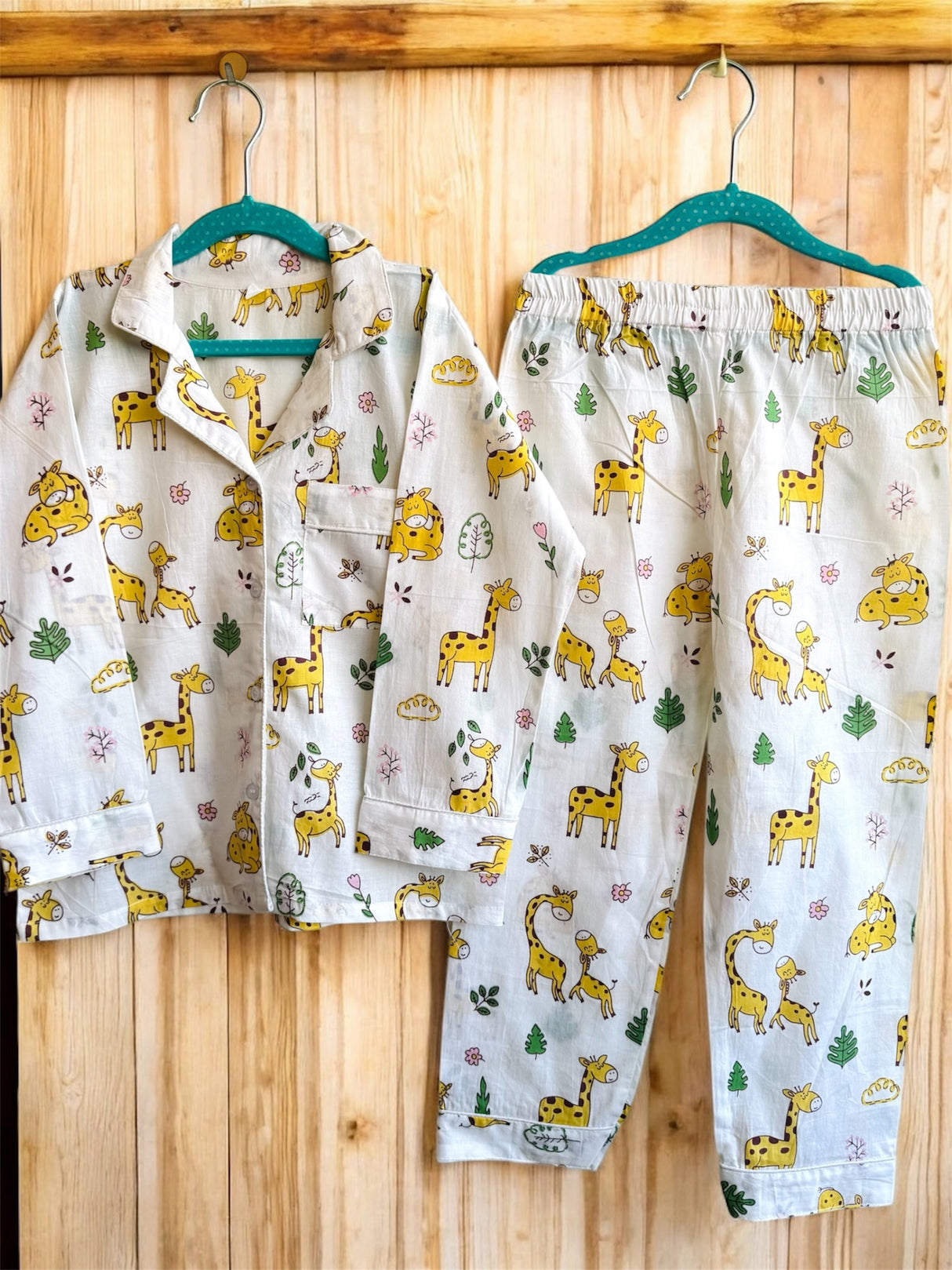 Yellow Giraffe Kids Night Suit Set