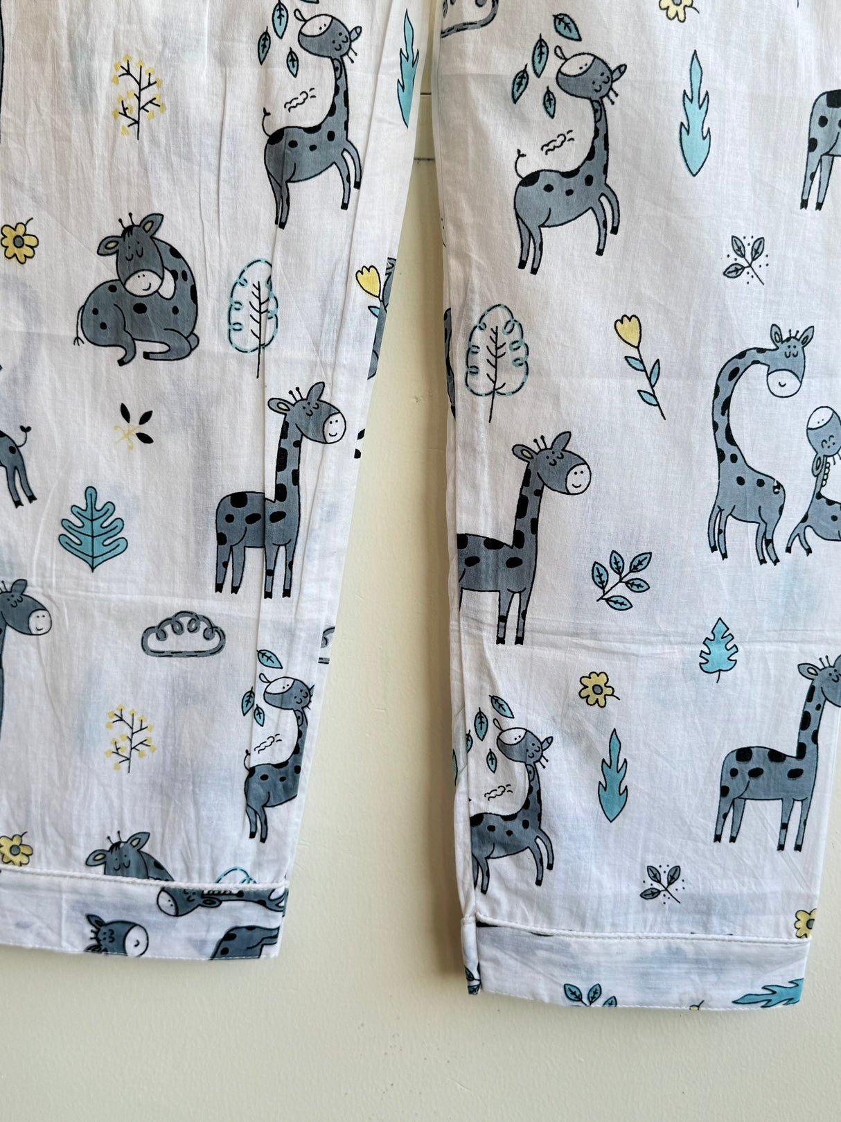 Grey Black Giraffe Kids Night Suit Set