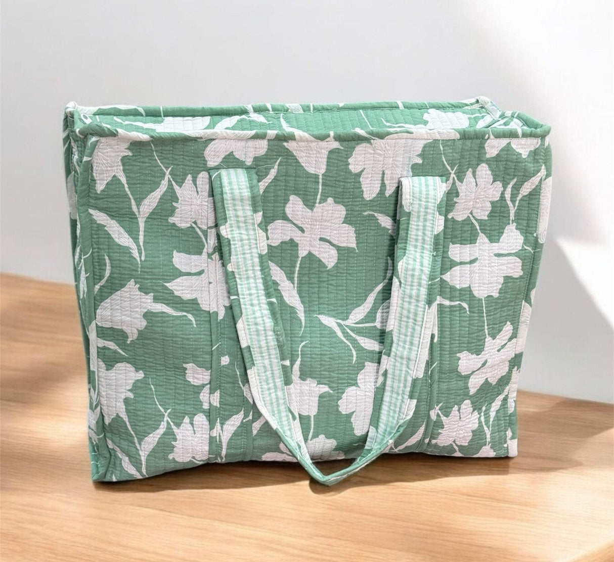 Stylish cotton shoulder bags for moms with bottle pocket and zip for daily essentials