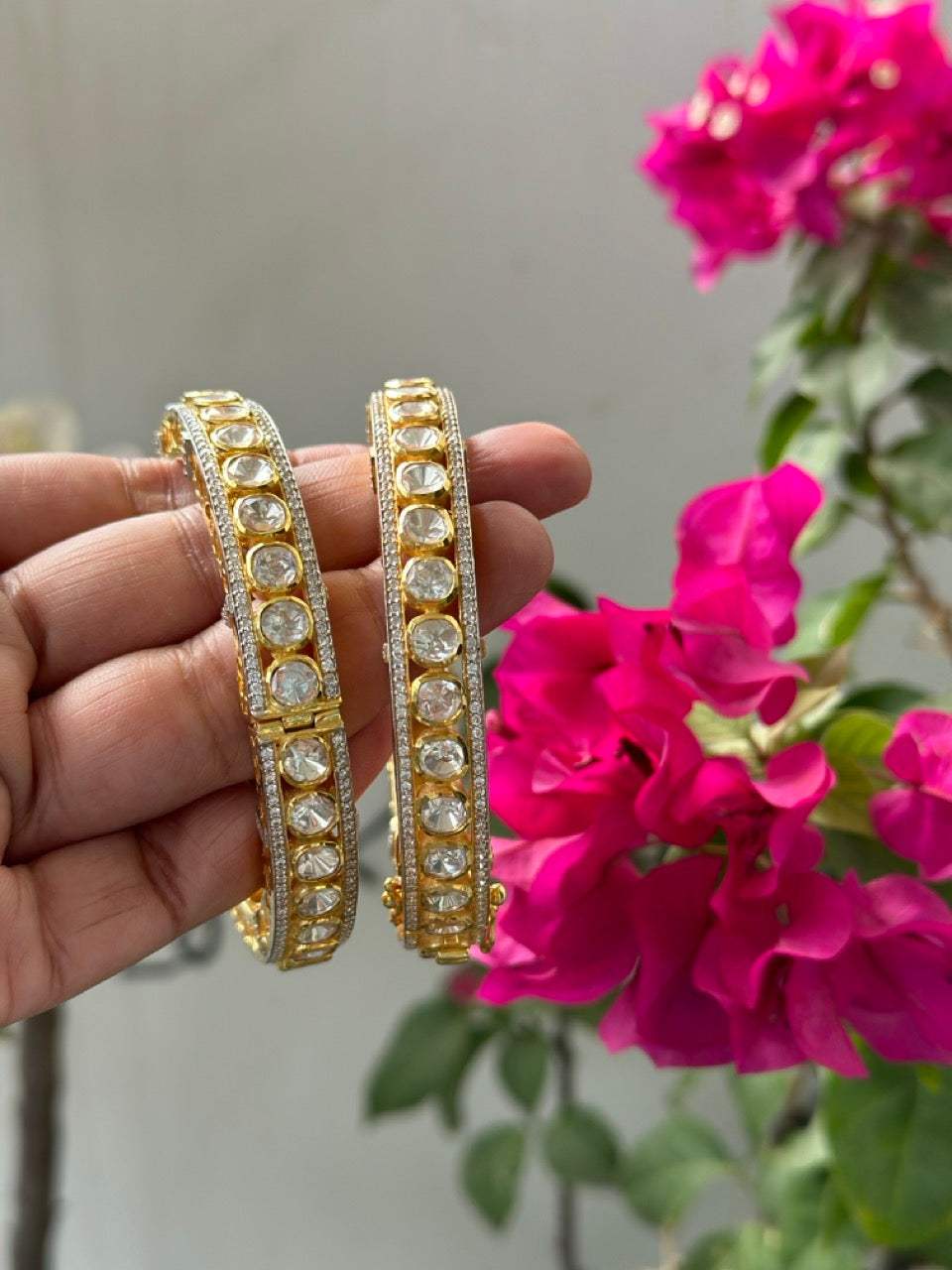 Noor Polki Kadas - Super exclusive handcrafted 92.5 silver Kadas