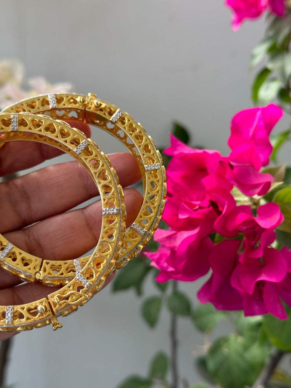 Noor Polki Kadas - Super exclusive handcrafted 92.5 silver Kadas