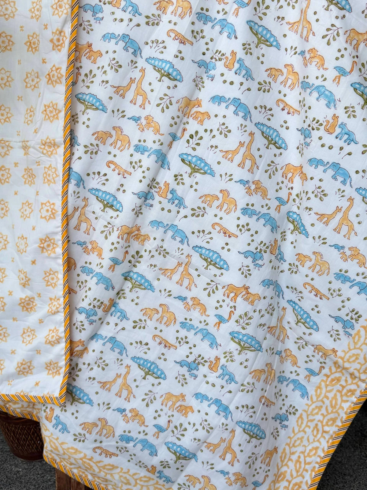 Dino Safari Printed Reversible Kids Cotton Blanket