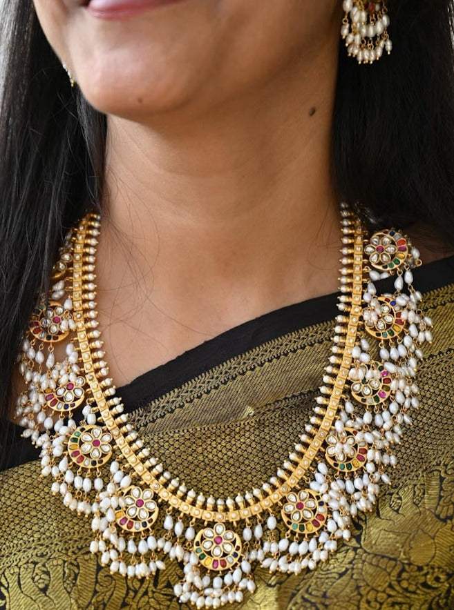 Heirloom Elegance - Handcrafted 92.5 Silver Gutta Pusalu with Earrings