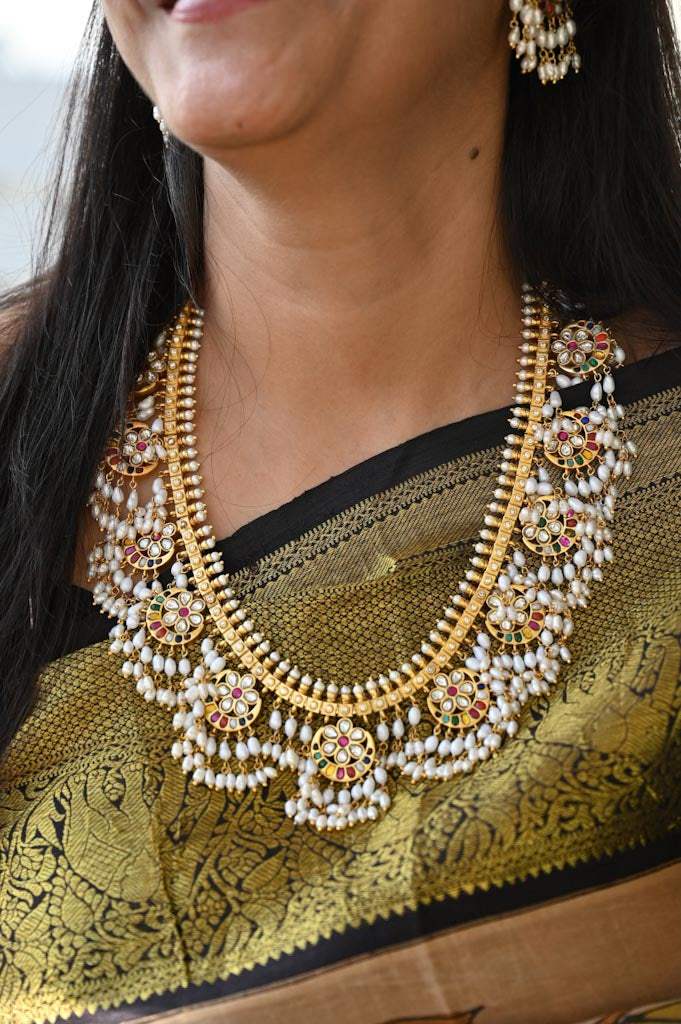 Heirloom Elegance - Handcrafted 92.5 Silver Gutta Pusalu with Earrings