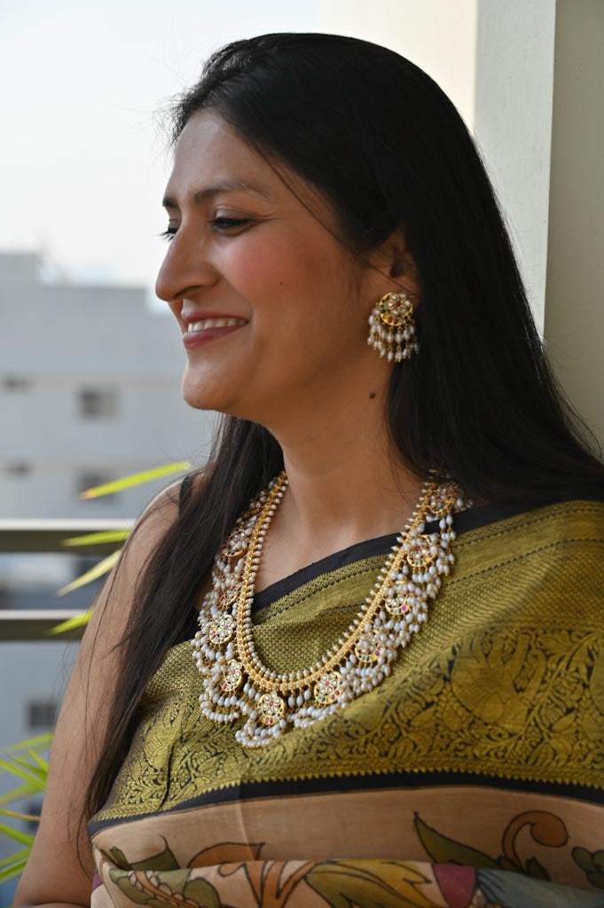 Heirloom Elegance - Handcrafted 92.5 Silver Gutta Pusalu with Earrings