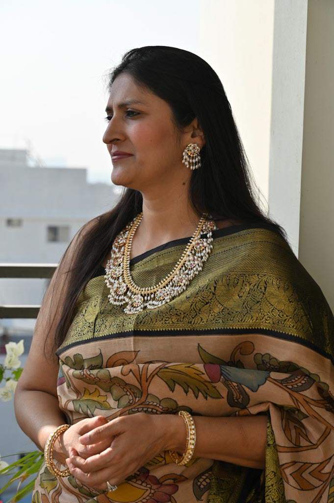 Heirloom Elegance - Handcrafted 92.5 Silver Gutta Pusalu with Earrings