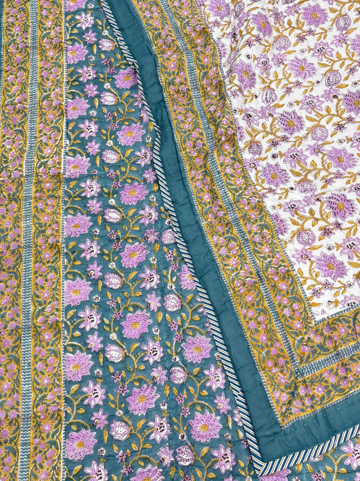 Celestial Heirloom Handcrafted Jaipuri Reversible Quilt