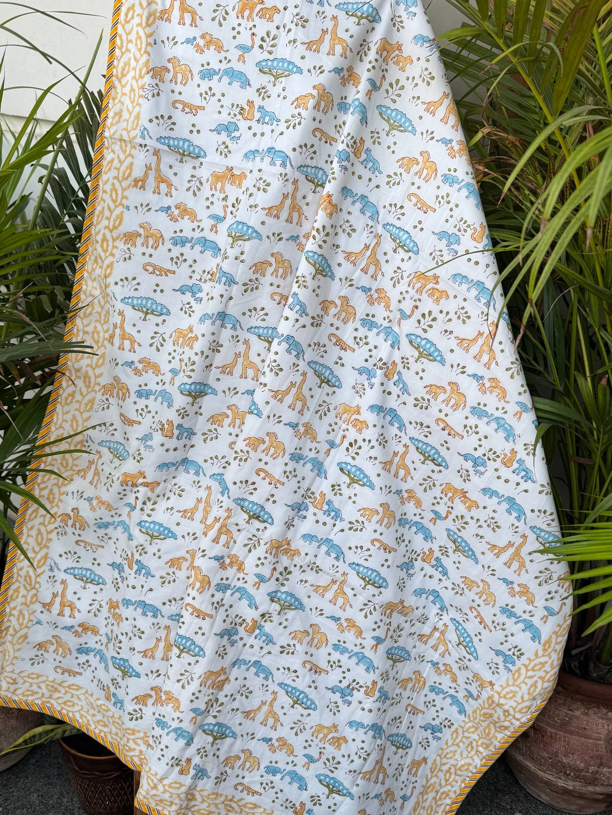 Dino Safari Printed Reversible Kids Cotton Blanket