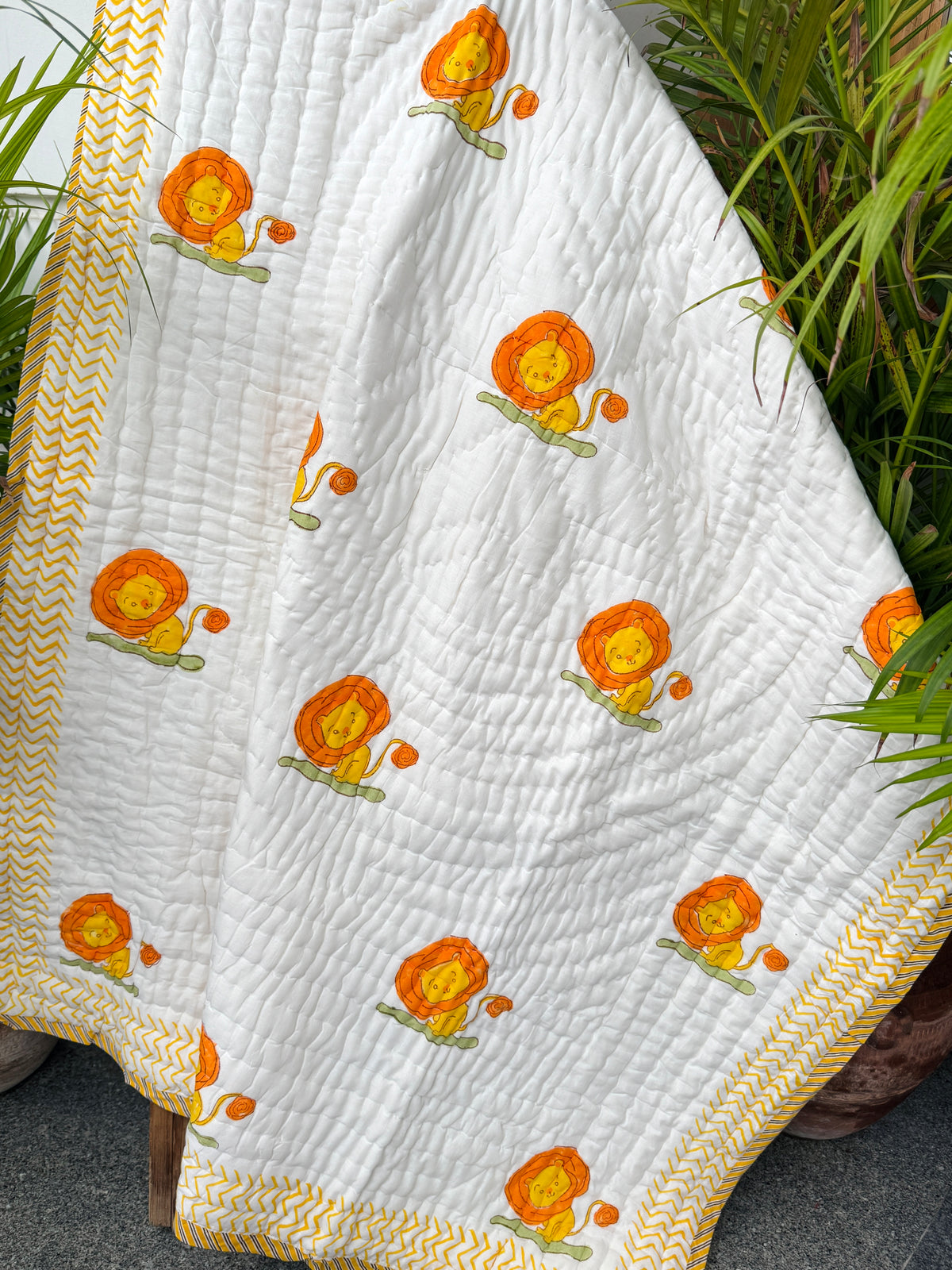 Lion Print Reversible Layered Kids Quilt