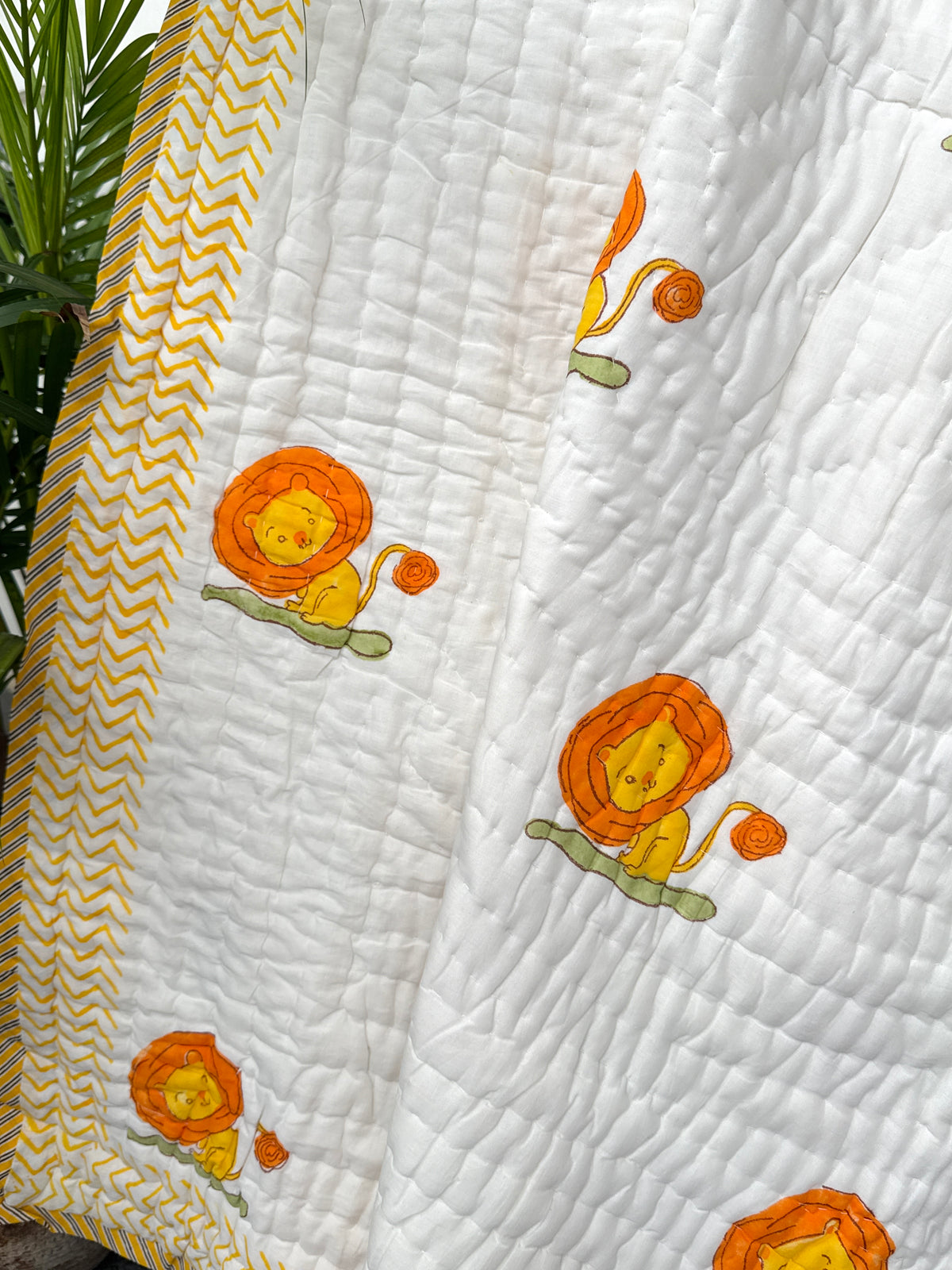 Lion Print Reversible Layered Kids Quilt