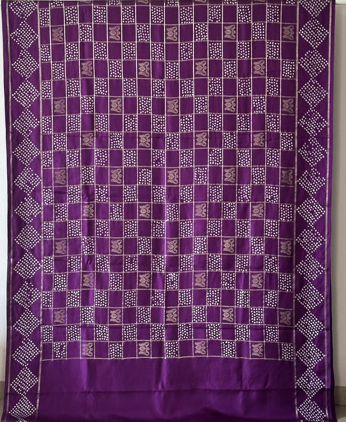 Ambarai Purple Bandhani Kanjivaram Silk Saree