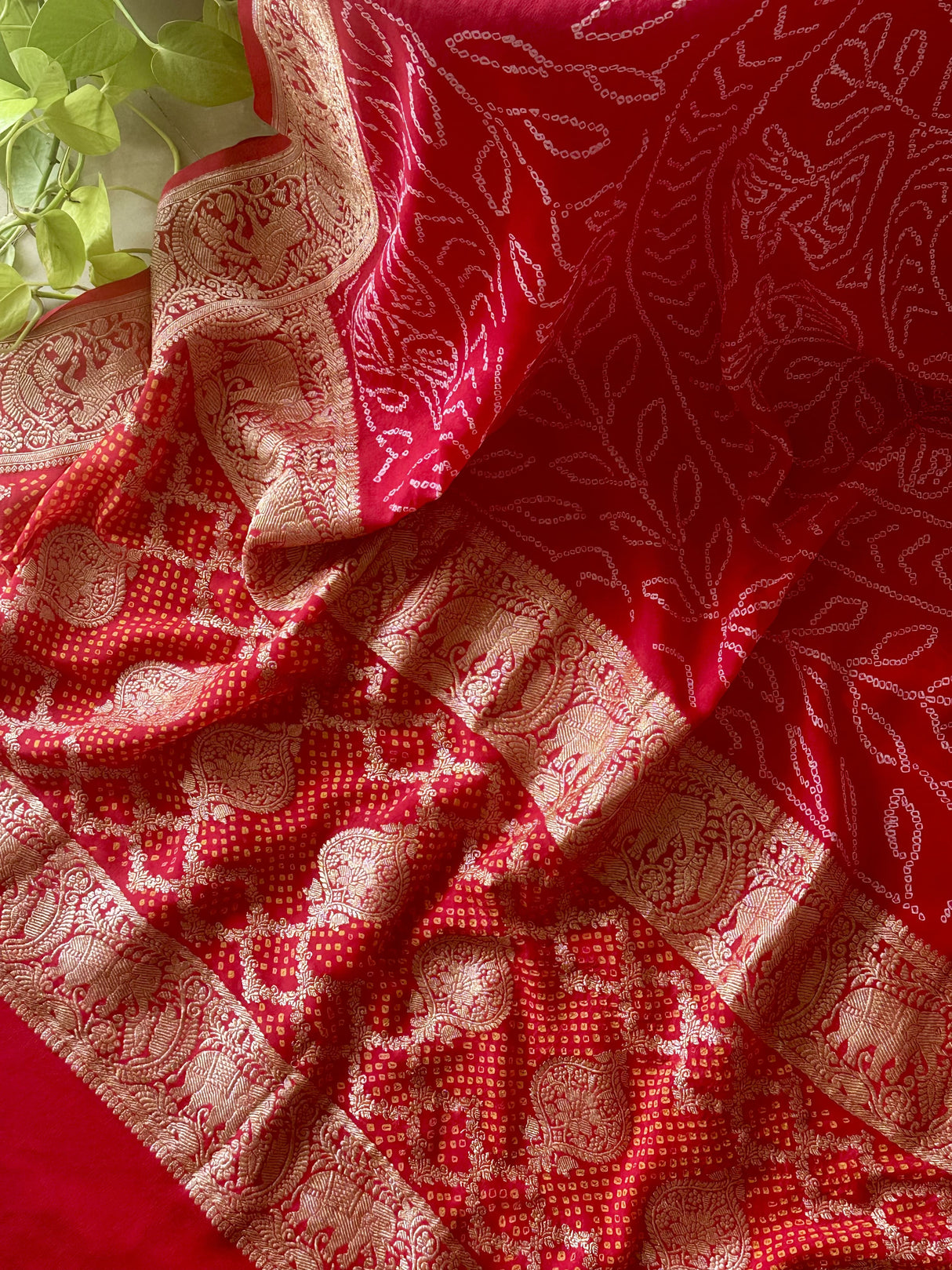 Classic Lal-Red Festive Wear Banarasi Georgette Saree