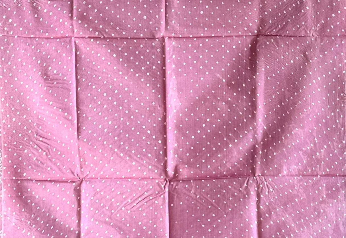 Mauve Pink Tussar Silk Bandhani Saree