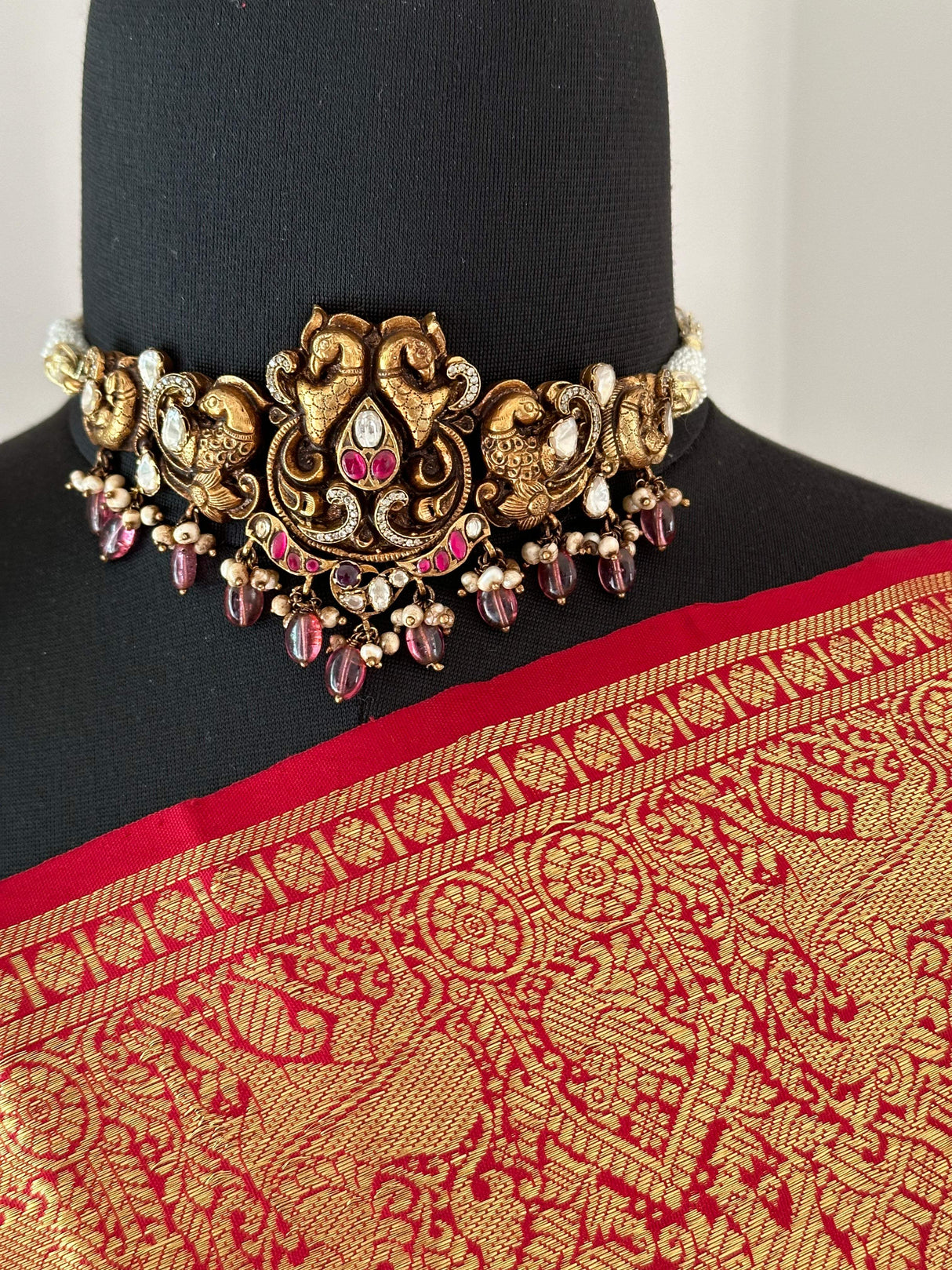 Handcrafted 92.5 Silver Temple Necklace