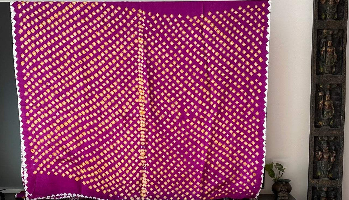 Stylish Pure Gajji Silk Half n Half Bandhani Saree