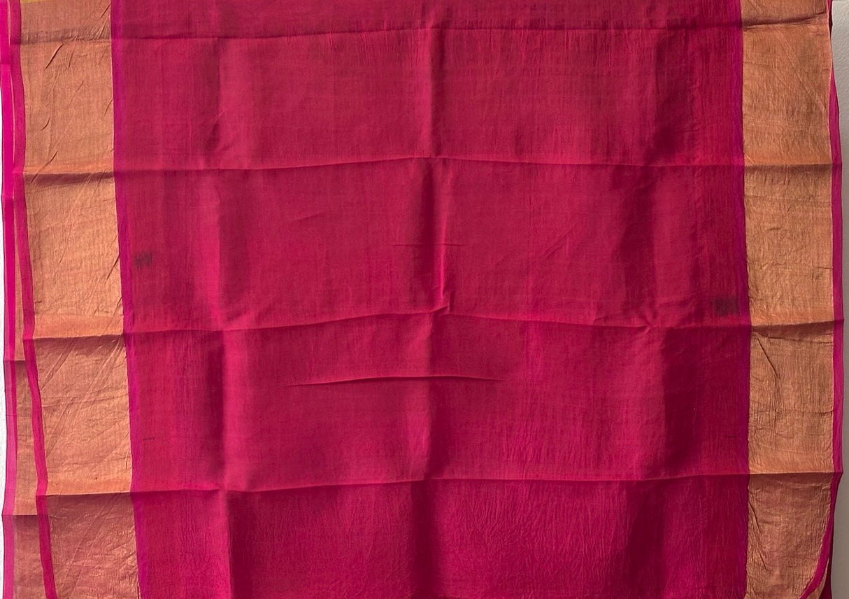 Floral Mustard yellow Cotton Silk Kalamkari Saree