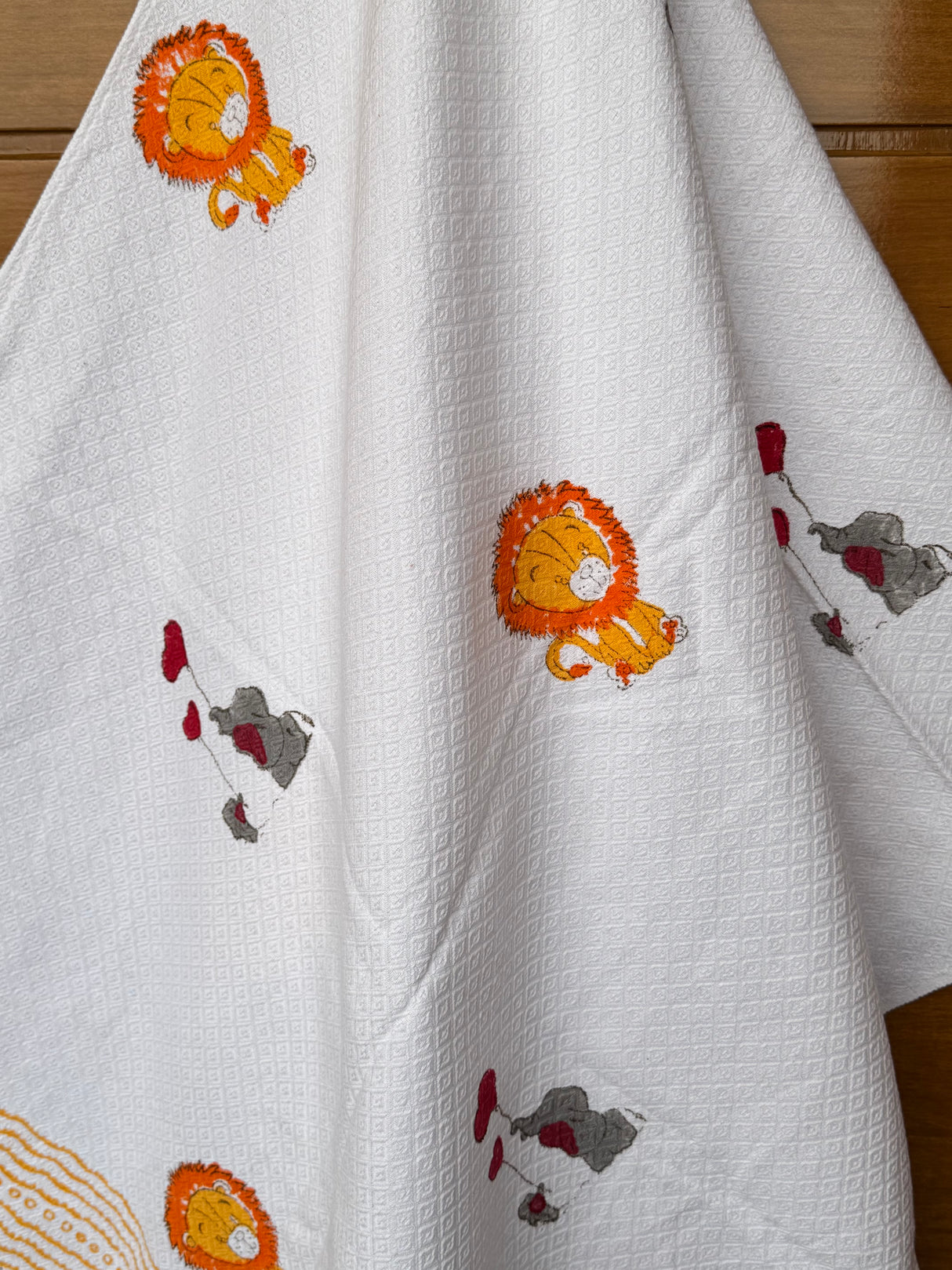 Cotton Lion & elephant Towel – Handblock Printed, Birthday Favor